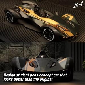 An automotive design student sketched a concept car